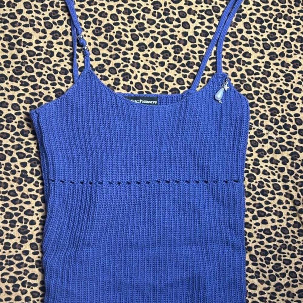 💙 Blue Ribbed Knit Tank Top 💜